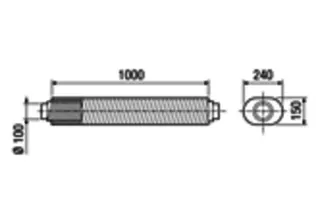 Maico Flacher Ovalschalldämpfer RSOF 10/100 Länge 1000 mm, DN100 – Bild 4