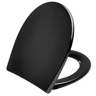 WC-Sitz Scandinavia PLUS m.Deckel Schwarz Uni-Scharnier m.lift-off,Edelst.