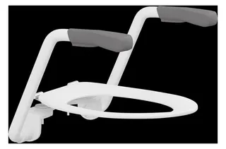 Armstütze TMA1 m.WC-Sitz, Weiß Breite 360 mm, dunkelgr. Griffe