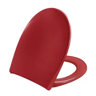 WC-Sitz Scandinavia PLUS m.Deckel Rot Uni-scharnier m.lift-off, Edelstahl