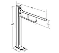 Value Fußbodensäule mit Stützklappgriff höhenverstellbar, 955mm, Weiß – Bild 2