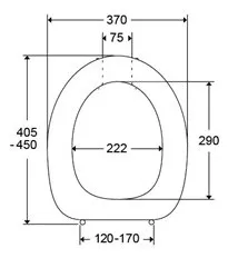 WC-Sitz Dania o.Deckel Anthrazitgrau D92 Spezialscharnier, Edelstahl – Bild 2