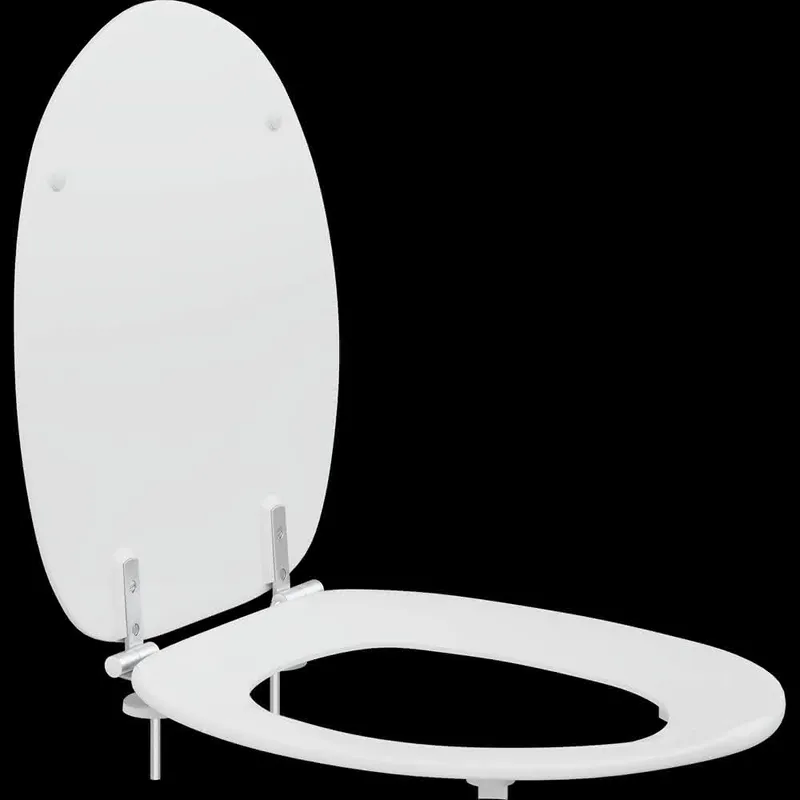 WC-Sitz Colani m.Deckel Weiß Universalscharnier, Edelstahl