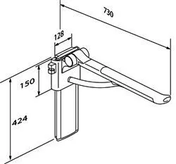 PLUS Stützklappgriff m. Dä. 700mm Links, hö.verst., mit WS, Anthr. – Bild 2