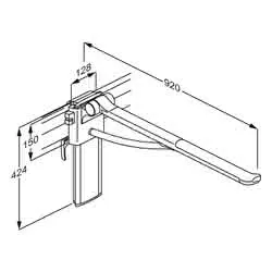 PLUS Stützklappgriff m. Dä. 850mm links, seitl+hö.verst., o. WS, anthr. – Bild 2