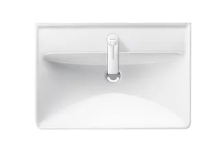 Duravit Waschtisch D-Neo, 650mm, weiß mit ÜL, mit HLB, 1 HL