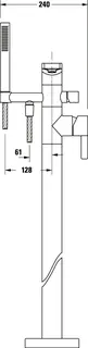 Duravit D-Neo Einhebel-Wannenmischer bodenst. Keramikmischsystem, Chrom HG – Bild 2