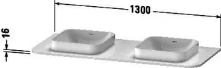 Duravit Konsole m.2Aus.HappyD2+,16x1300x550mm Beckenposition b., graphit supermatt – Bild 2