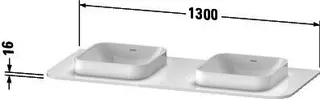 Duravit Konsole m.2Aus.HappyD2+,16x1300x550mm Beckenposition b., graphit supermatt – Bild 3