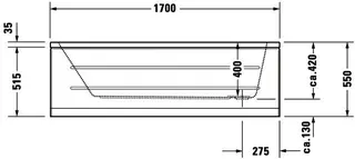 Duravit DCode Whirlwanne 1700x700mm Einbau Acryl, 1RS Variab.,Jet -Project, Weiß – Bild 2