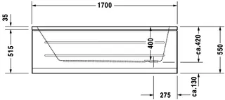 Duravit DCode Whirlwanne 1700x700mm Einbau Acryl, 1RS Variab.,Jet -Project, Weiß – Bild 4