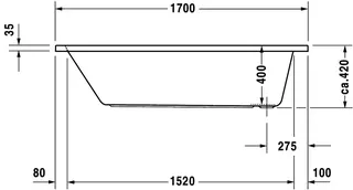 Duravit DCode Whirlwanne 1700x700mm Einbau Acryl, 1RS Variab.,Jet -Project, Weiß – Bild 5