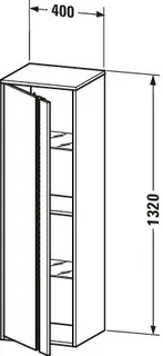 Duravit Hochschrank Ketho 360x400x1320mm 1 Tür, TA links, weiß hochglanz – Bild 2