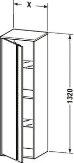 Duravit Hochschrank Ketho 360x400x1320mm 1 Tür, TA links, weiß hochglanz – Bild 4