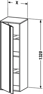 Duravit Hochschrank Ketho 360x400x1320mm 1 Tür, TA links, weiß hochglanz – Bild 5
