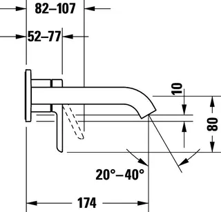 Duravit C.1 Einhebel-Waschtischmischer, UP Ausl.225mm,ohne Zugstange, Chrom HG – Bild 5