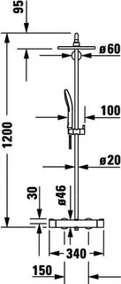 Duravit C.1 Duschsystem Brausethemostat Thermostatkartusche, Schwarz Matt – Bild 5