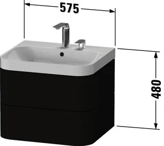 Duravit WTU m. Happy D.2 Plus, 2 Schk., 1 HL,480x575x490mm,Medit. Eiche – Bild 2