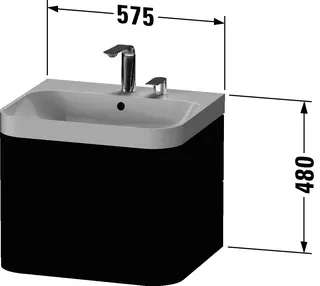 Duravit WTU m. Happy D.2 Plus, 2 Schk., 1 HL,480x575x490mm,Medit. Eiche – Bild 3