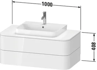 Duravit WTU HappyD2+ wandh.,408x1000x550mm 2Schubkästen, weiß seidenmatt f.ASB – Bild 2