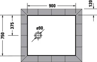 Duravit Tempano Duschwanne 900x750x40mm Weiß – Bild 3