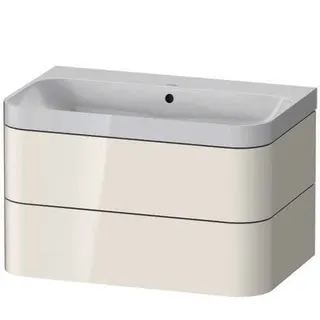 DU WTU m. Happy D.2 Plus, 2 SchK., ohne HL, 480x775x490mm, Weiß Hochglanz