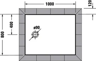 Duravit Tempano Duschwanne 1000x800x40mm Weiß, Antislip – Bild 3
