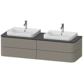 DU WTU HappyD2+ wandh.,408x1600x550mm 4Schubk.,BP b.,steingrau seidenm.f.ASB