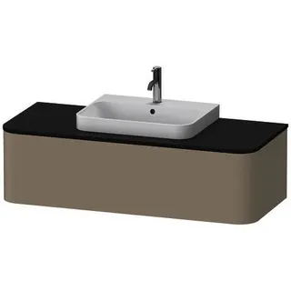 DU WTU HappyD2+ wandh.,354x1300x550mm 1Auszug, BP m., taupe seidenmatt f.ASB