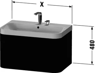 Duravit WTU m. Happy D.2 Plus, 2 SchK., ohne HL, 480x775x490mm, Weiß Seidenmatt – Bild 2