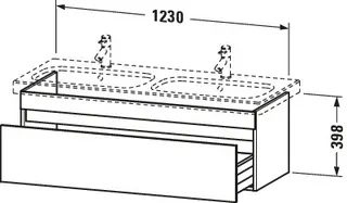 Duravit WTU wandh. DuraStyle 448x1230x398mm 1 Ausz.,233813,weiß matt/weiß matt – Bild 2