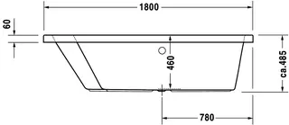 Duravit Whirlwanne Paiova 1800x1400mm, weiß Einbauversion, Ecke li. Combi P – Bild 5