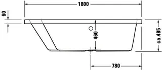 Duravit Whirlwanne Paiova 1800x1400mm, weiß Einbauversion, Ecke li. Combi P – Bild 3