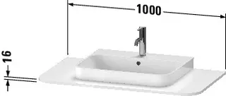 Duravit Konsole m.1Aus.HappyD2+, 16x1000x550mm, weiß seidenmatt – Bild 2