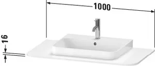 Duravit Konsole m.1Aus.HappyD2+, 16x1000x550mm, weiß seidenmatt – Bild 3