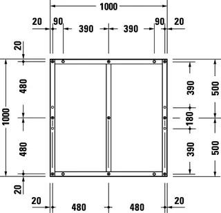 Duravit Fußgestell für Duschwanne Tempano 1000x1000mm – Bild 2