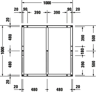 Duravit Fußgestell für Duschwanne Tempano 1000x1000mm – Bild 3
