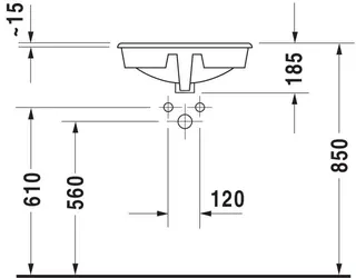 Duravit Einbauwaschtisch Manua 480 mm EB m.ÜL, m.HLB, 1 HL, weiß – Bild 4