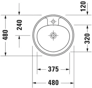 Duravit Einbauwaschtisch Manua 480 mm EB m.ÜL, m.HLB, 1 HL, weiß – Bild 5