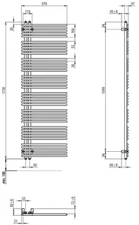 sanibel Designbadheizkörper S5 A16 1736x47x578mm 7016 Black Matt – Bild 2