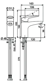 SCHELL Waschtisch-Einhebelmischer MODUS EH-T Mischwasser, Bügelhebel, chrom – Bild 3