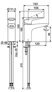 SCHELL Waschtisch-Einhebelmischer MODUS EH Mischwasser, Bügelhebel, chrom – Bild 3