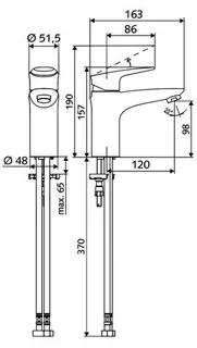 SCHELL Waschtisch-Einhebelmischer MODUS EH Mischwasser, Designhebel, chrom – Bild 3