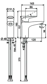SCHELL Waschtisch-Einhebelmischer MODUS EH Mischwasser, Designhebel, chrom – Bild 2