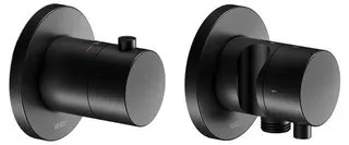 ACTIS-Thermostatarmatur Fertigset rund m Umstellventil 2 Verbraucher schwarz matt