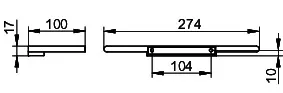 ACTIS-Duschablage a. Aluminium 274x100mm schwarz matt – Bild 2