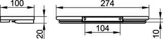 ACTIS-Duschablage a. Aluminium 274x100mm mit Glasabzieher magnetisch schwarz matt – Bild 2