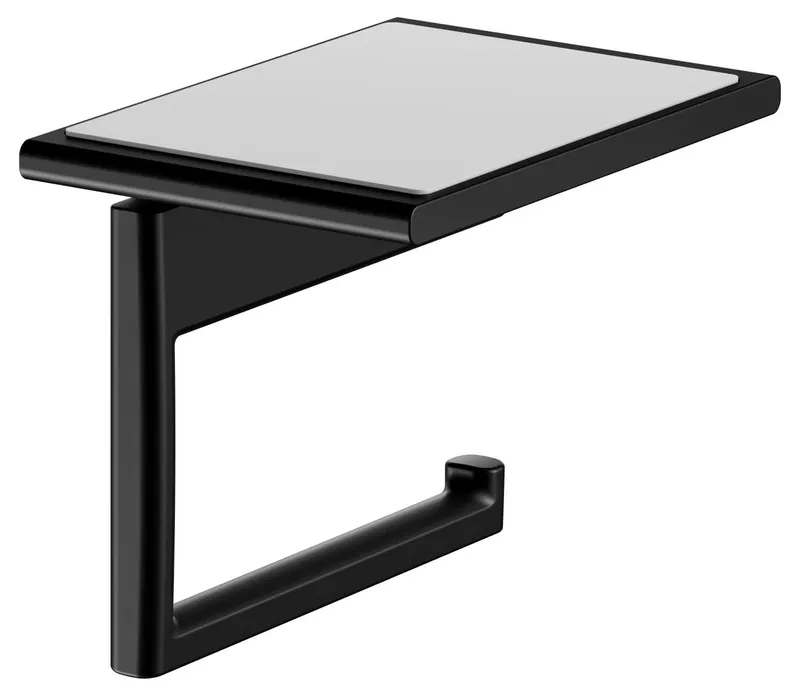 ACTIS-Toilettenpapierhalter offene Form m Ablage Rollenbreite 100mm schwarz matt