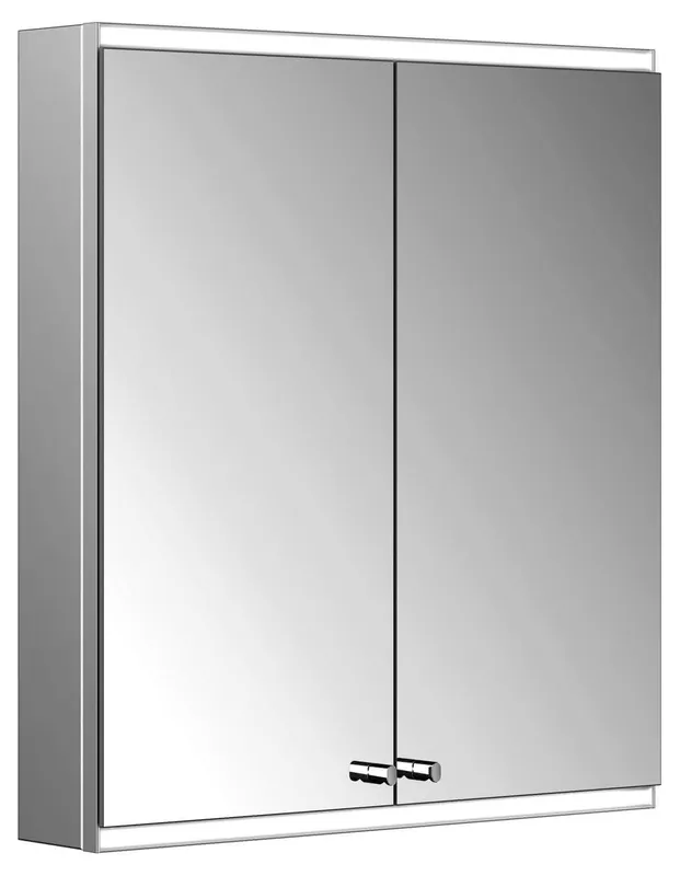 ACTIS-Spiegelschrank Alu m LED-Beleucht. 650x700x120mm 2-türig Korpus verspiegelt