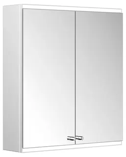 ACTIS-Spiegelschrank Alu m LED-Beleucht. 650x700x160mm 2-türig Korpus verspiegelt